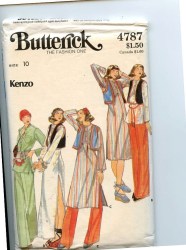 4787 BUTTERICK KENZO REVERSE VEST, TUBE DRESS LENGTHS, TUNIC, PANTS PATTERN 10